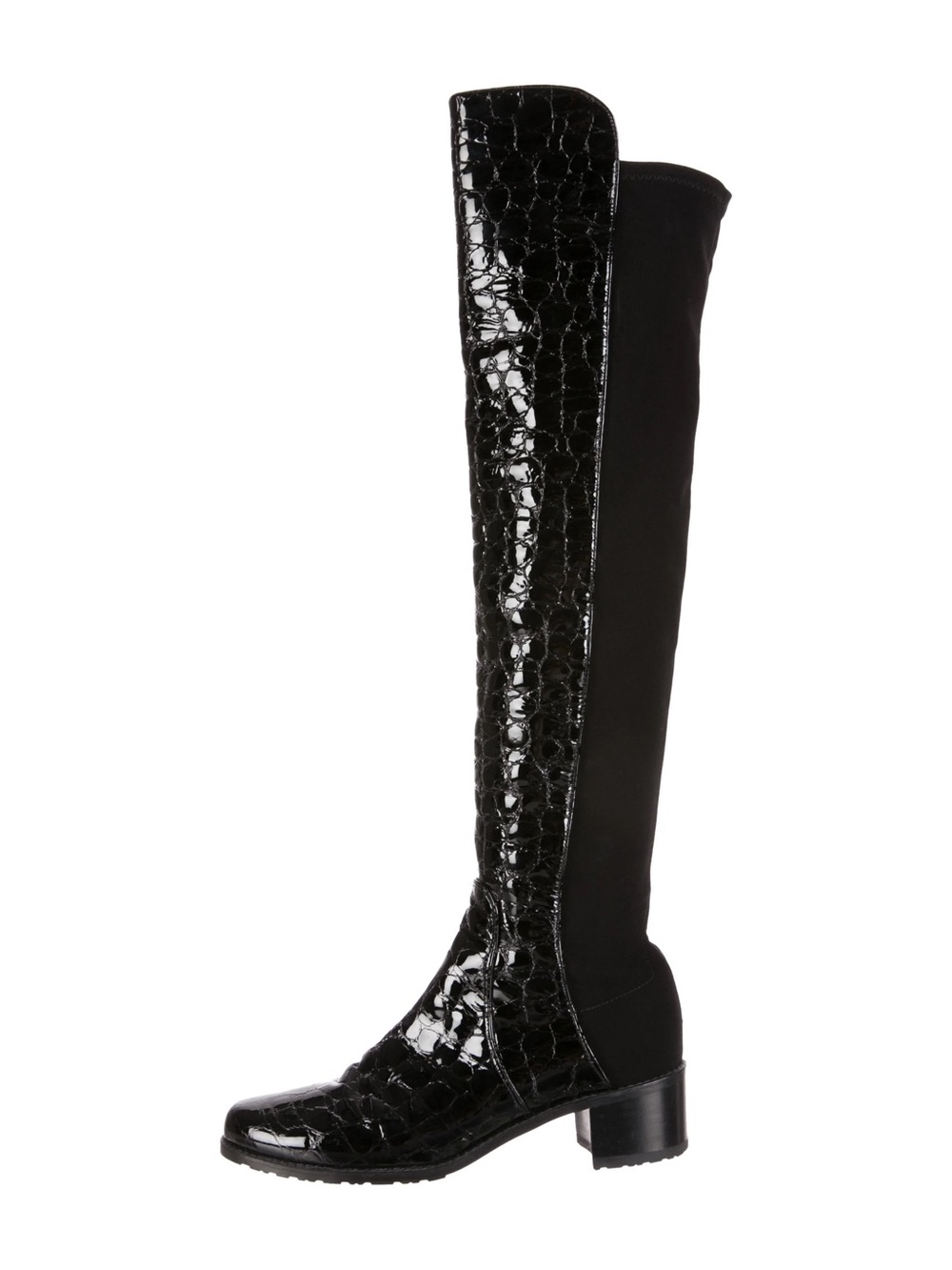 Stuart Weitzman Brown Croc Embossed 50/50 Over the Knee Boots 8.5